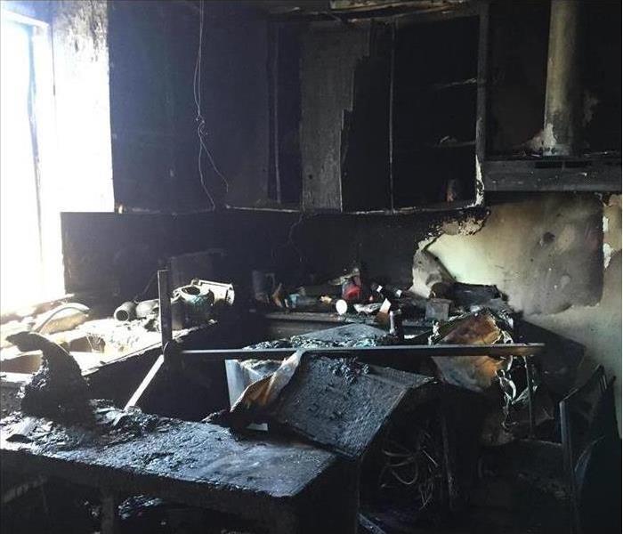 kitchen after fire damage