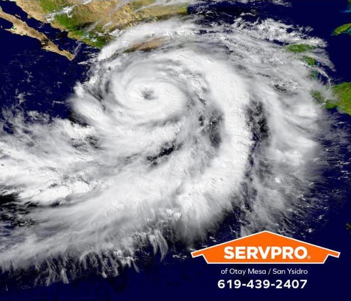 A Pacific hurricane is seen from a weather satellite.