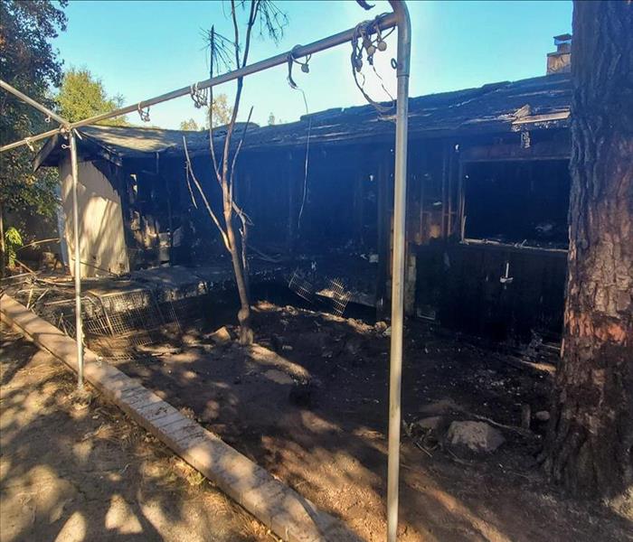 The front of a San Diego home that experienced a severe fire.